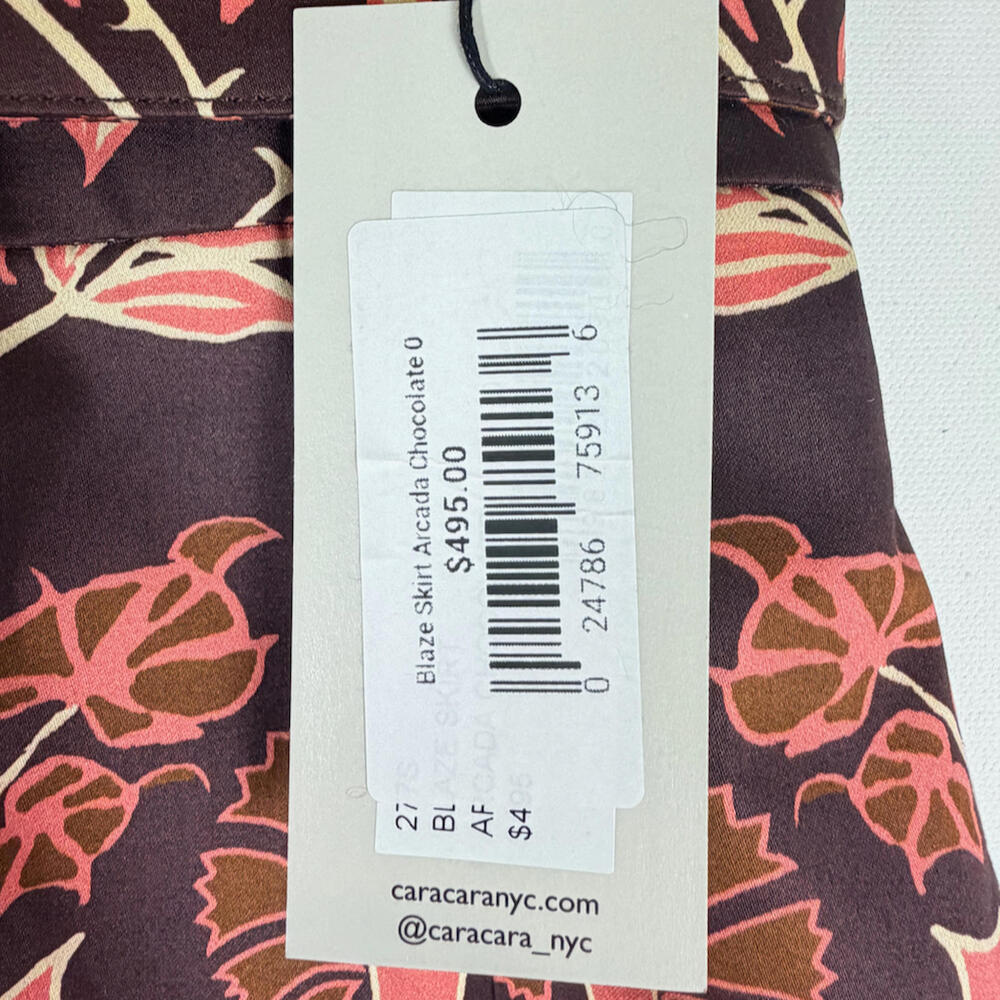 NWT Cara Cara Blaze Floral Skirt in Arcada Chocolate High-Rise Midi Size 0 - Picture 9 of 9